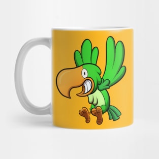 Flying Green Parrot Mug